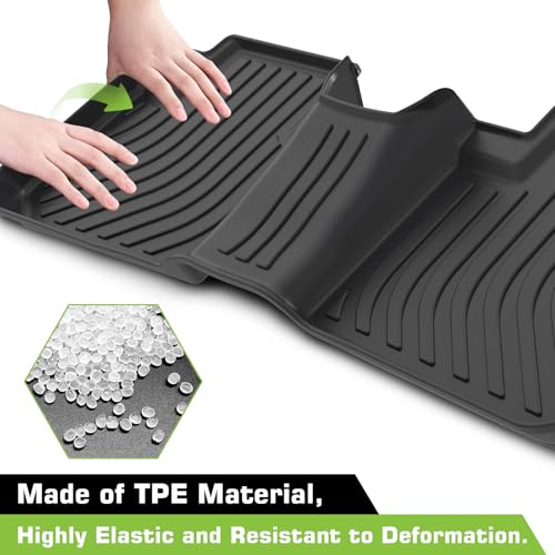 Floor Mats for Genesis GV80 (Only Fit for 5 Seats) 2021-2024 2025, TPE Waterproof Non-Slip All Weather Protection Custom, Floor Mats & Cargo Liner & Seatback Mat