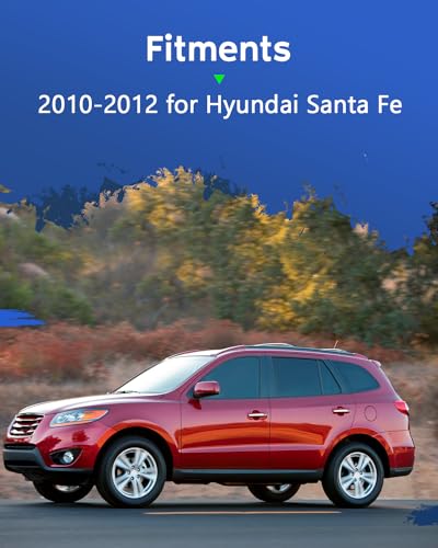 LUJUNTEC Outside Exterior Door Handle Set Fits 2010-2012 for Hyundai for Santa Fe Chrome 4Pcs