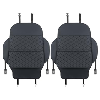 TAIKOO Seat Back Protector + Large Capacity Pocket Storage Organizer,Preventing the Impact of Children Stepping on the Seat Backrest (Black) - color: Black