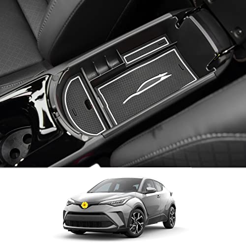 CDEFG Center Console Accessory Organizer Compatible with 2018 2019 2020 2021 2022 CHR C-HR, ABS Material Armrest Box Insert Tray (White) - color: 1Pcs White for CHR 2018-2023