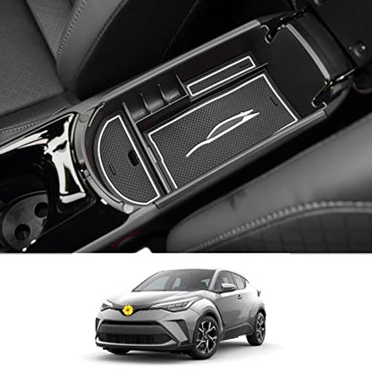 CDEFG Center Console Accessory Organizer Compatible with 2018 2019 2020 2021 2022 CHR C-HR, ABS Material Armrest Box Insert Tray (White) - color: 1Pcs White for CHR 2018-2023