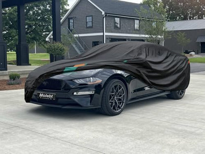 Car Cover for Ford Mustang Coupe/Convertible Fit 1964-2025 Mustang GT GT350 GT500 Cobra Shelby Bullitt ECOBOOST, Waterproof All-Weather Full Car Cover with Windproof Gust Strap. - size: 5 Fit Mustang