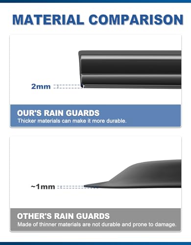 Out-Channel Window Rain Guards Fit for Dodge Ram 1500 2009-2024/2010-2025 Ram 2500 & 3500,Window Visors Vent Visors Vent Shades Wind Deflector Dark Smoke Car Tape-on with Thicker 4PCS - size: Fit for 09-24 Ram 1500/10-25 Ram 2500 & 3500