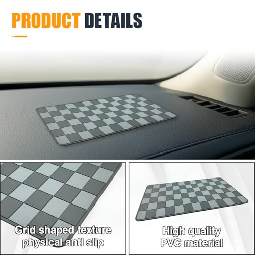 YoRise Car Dashboard Anti Slip Mat, 10.62'' × 5.90'' PVC Center Console Pad, Non-Slip Sticky Dash Mat, Washable Car Dashboard Gripping Pad for Phone, Glass, Key, GPS (Gray) - color: Gray