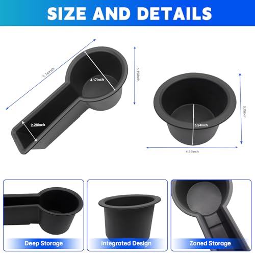 Cup Holder Fits for 2014-2024 Toyota 4Runner Center Console Coaster Cup Mat Compatible with 4Runner Interior Accessories Organizer Storage Tray (Left+Right, 2PCS) - size: 14-24 Cup Holders