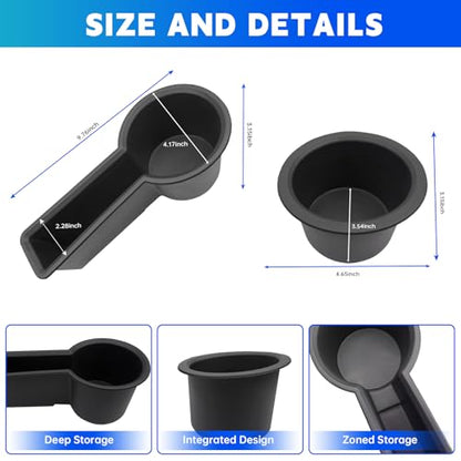 Cup Holder Fits for 2014-2024 Toyota 4Runner Center Console Coaster Cup Mat Compatible with 4Runner Interior Accessories Organizer Storage Tray (Left+Right, 2PCS) - size: 14-24 Cup Holders