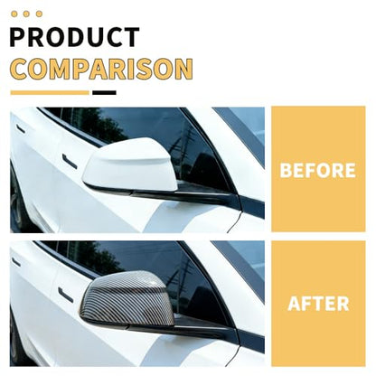 MAXDOM Side Mirror Cap Compatible with Tesla 2025+ Model Y Juniper (Gloss Carbon Pattern, Model Y Juniper 2025+) - color: Gloss Carbon Pattern