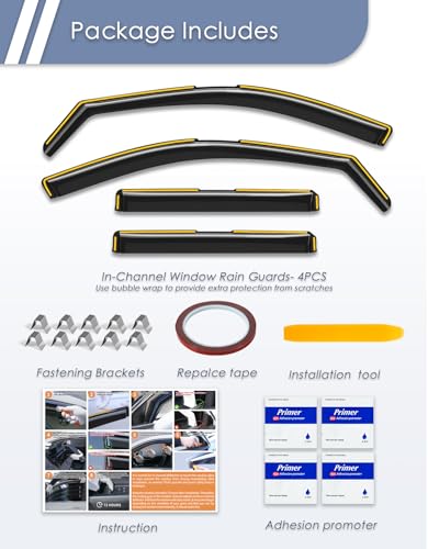 in-Channel Window Rain Guard for Chevy Traverse 2018-2023 Rain Guards Chevrolet Traverse Side Window Visors Low Profile Vent Visor Window Deflectors Vent Shades Car Accessories - size: Fit for 2018-2023 Chevy Traverse