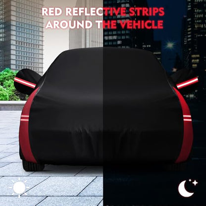 QUNSUNUS 6 Layer Car Cover for Mercedes Benz E-Class Sedan 2006-2025 Waterproof All Weather 420D Windproof for Mercedes Benz E 350 Car Cover Hail Protection with Zipper - color: for Benz E-Class Car Cover