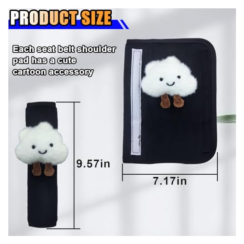 Fluffy Cloud Car Seat Belt Pads - Cute Seat Belt Covers for More Comfortable Driving - Safety Seatbelt Shoulder Strap Cushion Protect Shoulder and Neck - Backpack Shoulder Pad for Kids Adults (2PCS) - size: 2PCS