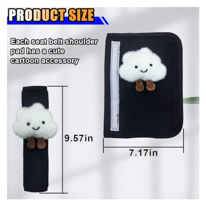 Fluffy Cloud Car Seat Belt Pads - Cute Seat Belt Covers for More Comfortable Driving - Safety Seatbelt Shoulder Strap Cushion Protect Shoulder and Neck - Backpack Shoulder Pad for Kids Adults (4PCS) - size: 4PCS