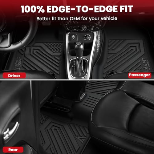 LASFIT Floor Mats & Trunk Mat for Jeep Wagoneer 2022-2025 8 Seaters (NOT for 7 Passengers/Wagoneer L/Wagoneer S) All Weather Custom Fit Car Floor Liners Black - style: Wagoneer 8 Seats 22-25