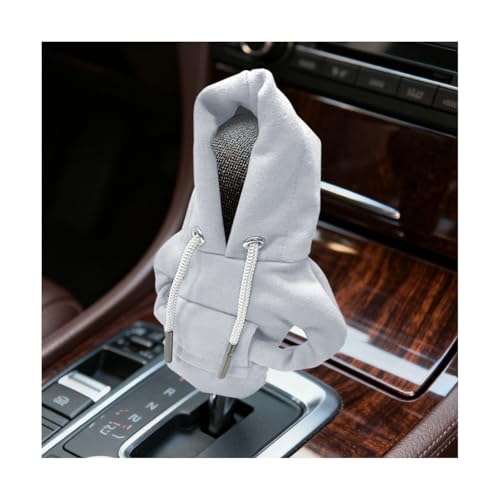 Car Gear Shift Hoodie, Mini Funny Fashionable Hooded Clothing Vehicle Gear Shift Knob Cover Stick Protector, Cute Automotive Shifter Decoration, Universal for SUV Sedan Truck (White) - color: White