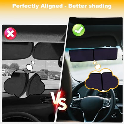 XCBYT Square Car Window Shades for Side & Windshield - 2 Pack Static Cling Driver Side Window Sun Shade, Glare Blocker Car Sun Shade with Durable Mesh & Dark PVC Film, Universal Fit (9.84" x 7.09") - color: 2 Semi-Transparent, size: 9.84" x 7.09"