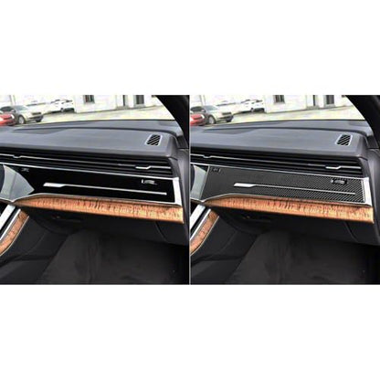 NVCNX Real Premium Carbon Fiber Accessories for Audi Q8 2019-2026 / Q7 SQ7 SQ8 RS Q8 2020-2026 2021 2022 2023 2024 2025 Car Dash Board Dashboard Panel Cover Interior Trim Overlay Sticker Decal 3PCs - color: Dash Panel Trim