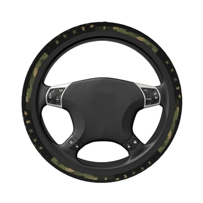 Camo Flag Steering Wheel Covers Non Slip Neoprene Universal 15 Inch Steering Wheel Protector Car Cover for Men Women - color: Camo Flag