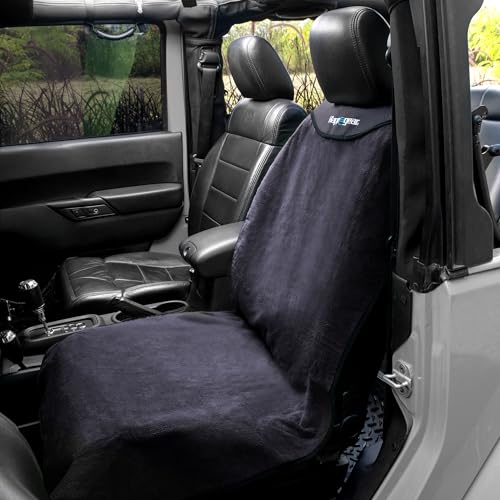 HAPPEGEAR Happeseat Waterproof Car Seat Cover & Protector – Universal Fit Car Seat Towel Cover – Non-Slip Backing, Easy Install & Storage, Machine Washable, Fits Front & Back, Black - color: Black