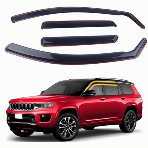 in-Channel Rain Guards 4-Piece Compatible with 2021-2025 Jeep Grand Cherokee L Window Visors Side Window Deflectors Vent Visor Shield Shade - size: 2021-2025 Jeep Grand Cherokee L