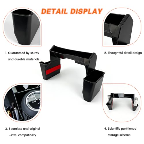Zihvfzu Center Console Gear Shift Organizer Tray for Jeep Wrangler JL JLU 4xe 2018 2019 2020 2021 2022 2023 2024 2025 2026 & Gladiator JT 2020 2021 2022 2023 2024 2025 2026, Shifter Side Storage Box