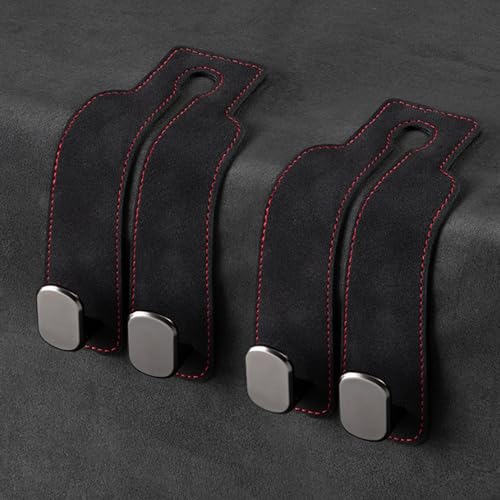 Car Seat Hooks for Headrest Purses and Bags Car Organization Accessories Double Flexible Leather Hooks Back Seat Hanger 2 in 1 Car Organizer and Storage Car Must Haves(2 Packs- Black） - color: Black, size: 2 Packs