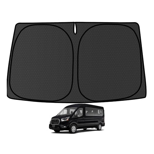Customized Windshield Sun Shade for Transit 2015-2024 2025 Blocks UV Rays Accessories,1:1 Tailored Foldable Thickened Wear-Resistant Front Window Sunshade Visor,Keeps Your Car Cooler - size: For Ford Transit 2015-2025