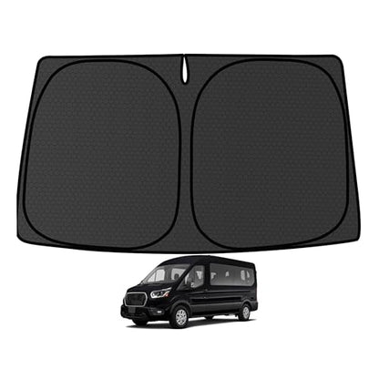 Customized Windshield Sun Shade for Transit 2015-2024 2025 Blocks UV Rays Accessories,1:1 Tailored Foldable Thickened Wear-Resistant Front Window Sunshade Visor,Keeps Your Car Cooler - size: For Ford Transit 2015-2025