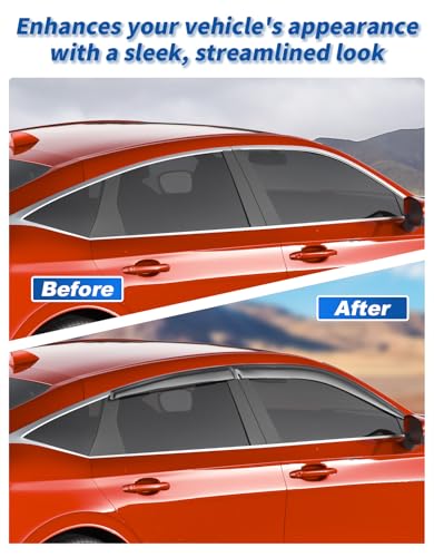 Extra-Thick Window Rain Guards Fit for Honda Civic Hatchback 2022 2023 2024 2025 2026 HB LX Sport Touring EX-L Window Deflectors Window Vent Visors Shades - size: Fit for 2022-2026 Honda Civic Hatchback