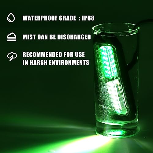 WINECO Green/White 8pcs Ultra Slim LED Emergency Strobe Police Lights, Surface Mount Grill Grille Hazard Safty Warning Flashing Light for Volunteer Trucks Vehicles - color: Green/White