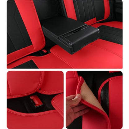 Upgraded Leather 5 Seats Car Seat Covers for Honda CR-V 2026 Vehicles Front&Rear Seat Protector Anti-Slip Durable Leather Seat Cushion White Blue