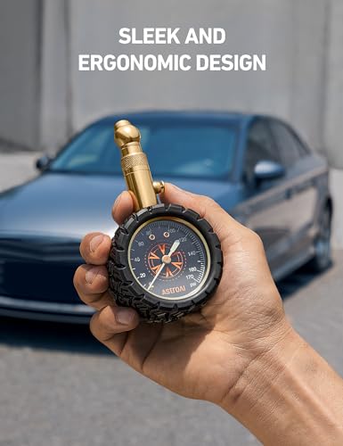 AstroAI Tire Pressure Gauge 6-170 PSI, Large 2" Easy Read Glow Dial Tire Gauge, Certified ANSI B40.1(1%) Accurate, Compatible for Bicycle, Car, SUV, Truck & Motorcycle