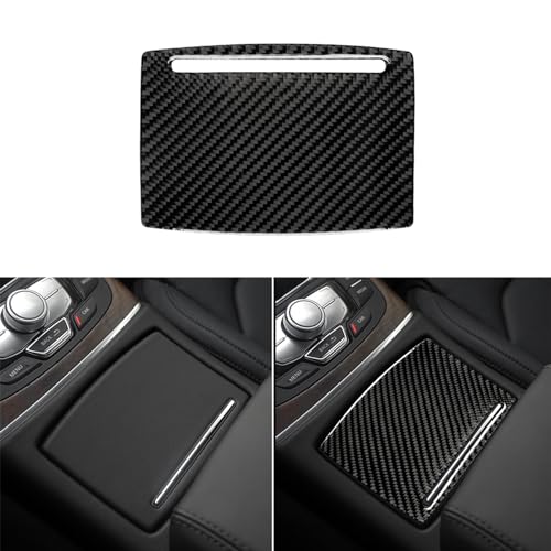 Real Carbon Fiber Interior Accessories Sticker Compatible with Audi A6 S6 C7 A7 S7 4G8 2012 2013 2014 2015 2016 2017 2018 Car Center Console Water Cup Holder Panel Cover Decor Trim Black - color: Water Cup Holder Panel Cover