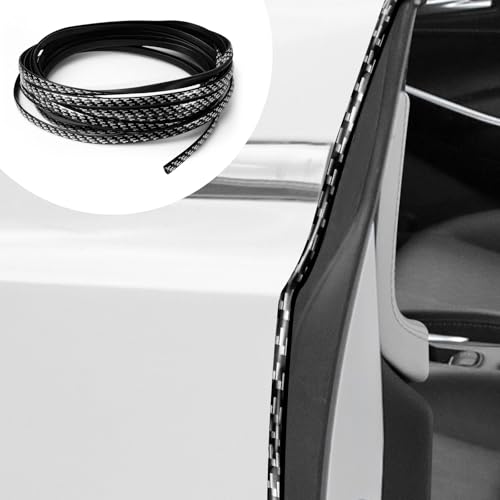 Car Door Edge Guard, 16.4Ft (5M) U Shape Car Door Edge Trim, Anti-Collision Automotive Door Edge Trim Seal Protector, Universal Anti-Scratch Vehicle Protection Accessories (Carbon Fiber) - color: Carbon Fiber