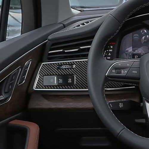 NVCNX Real Premium Carbon Fiber Accessories for Audi Q8 2019-2026 / Q7 SQ7 SQ8 RS Q8 2020-2026 2021 2022 2023 2024 2025 Car Dash Board Dashboard Panel Cover Interior Trim Overlay Sticker Decal 3PCs - color: Dash Panel Trim