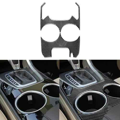 Real Bright Soft Carbon Fiber Car Center Console Cup Holder Panel Surround Frame Trim Sticker Compatible with Ford Mondeo/Fusion 2013 2014 2015 2016 Auto Interior Accessories Black-Type A - color: Black-cup Holder-a