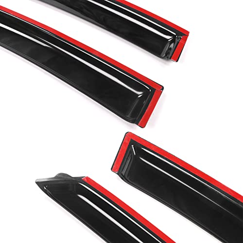Window Visor Compatible with 2010-2015 Chevrolet Cruze 2016 Chevrolet Cruze Limited, Slim Style Acrylic Black Sun Rain Wind Guards Cover 4Pcs Set by IKON MOTORSPORTS, 2011 2012 2013 2014