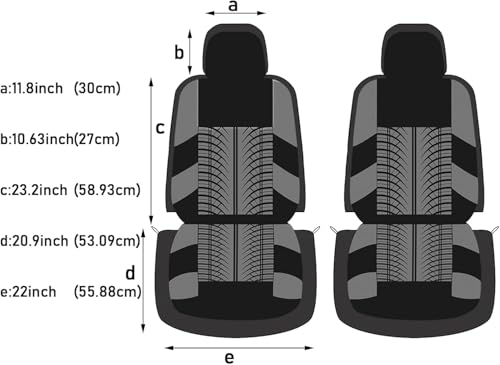 AUTOYOUTH Blue Seat Covers Front Seats Only, 3D Tyre Embossed Breathable Bucket Covers, Airbag Compatible, Quick Setup Universal Fit for Sedan, SUV, Truck, Van - color: Blue & Black, size: Front Seats Only (4 pieces)