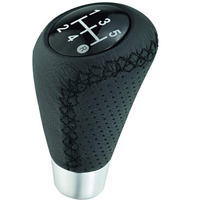 Abfer Shifter Knob 5 Speed Leather Car Gear Stick Shifting Knobs Shift Lever for Most Manual Transmission Vehicle Truck, Black - color: Black 1, style: Black stitches