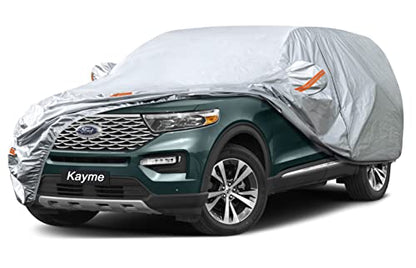 Kayme Car Covers for Automobiles Waterproof All Weather Sun Uv Rain Protection with Zipper Mirror Pocket Fit SUV Jeep Toyota Highlander/Land Cruiser, Honda Pilot,Acura Mdx etc.(191 to 200 Inch) YXL - size: C13 For SUV JEEP-Length ( 191-200 inch )