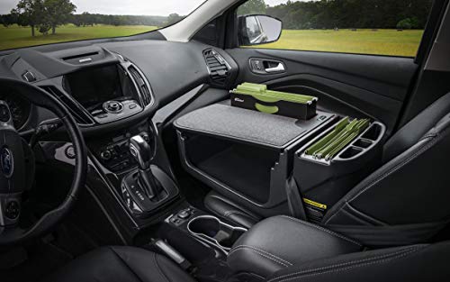 AutoExec AE-FMEF-PI-BT Efficiency FileMaster Car Desk for Your Vehicle Workstation and Mobile Office, Black with 400 watt Power Inverter - color: Black, style: Desk, 400 watt Power Inverter