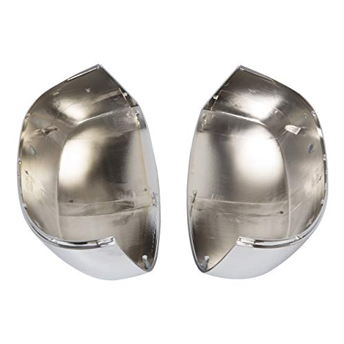ECOTRIC Chrome Pair Half Mirror Covers Compatible with 2007-2014 Chevy Silverado GMC Sierra Tahoe Avalanche Suburban Yukon Escalade ESV View Upper Mirror Caps Replacement for 25788157 25788156