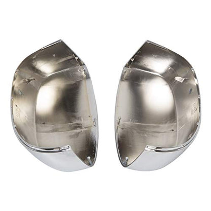 ECOTRIC Chrome Pair Half Mirror Covers Compatible with 2007-2014 Chevy Silverado GMC Sierra Tahoe Avalanche Suburban Yukon Escalade ESV View Upper Mirror Caps Replacement for 25788157 25788156