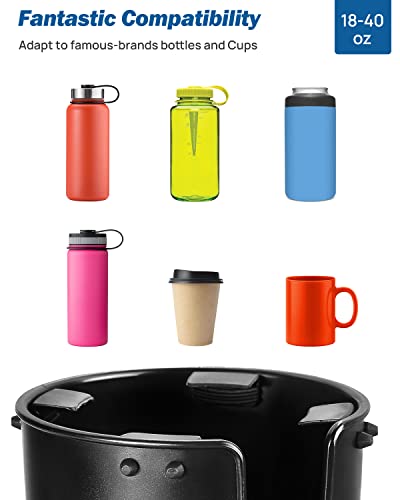 JOYTUTUS Large Stable Cup Holder Expander for YETI, Hydro Flask, Hold 18-40 oz Bottles and Mugs, Car Cup Holder Adapter with Adjustable Rubber Base - size: 1pcs