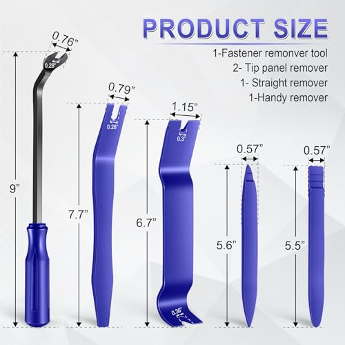 LivTee 5 pcs Auto Trim Removal Tool Kit, No Scratch Plastic Pry Tool Kit - Interior Door Panel Clip Fastener Removal Set for Vehicle Dash Radio Audio Installer (Blue) - color: Blue