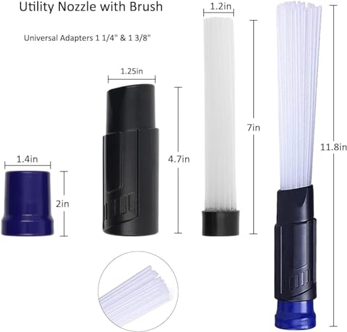 Vacuum Attachments for Shop Vac Accessories, 1 1/4" to 2 1/2" Vacuum Cleaning Accessorie Kit, 1" to 1 7/8" Vacuum Brush Attachment for Shop Vac Attachments Set of 11 - size: S 11 Pcs