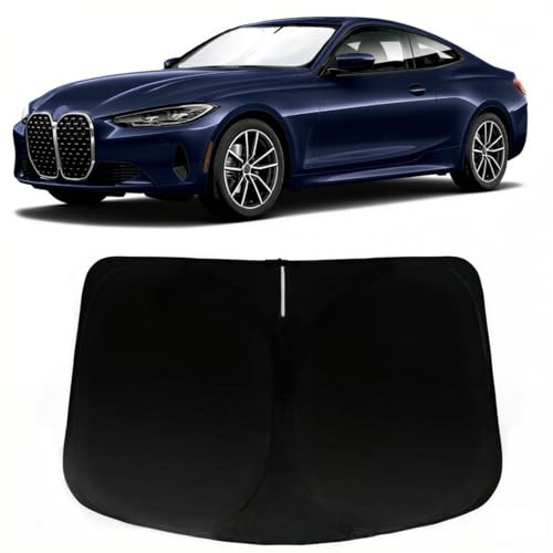 Windshield Sun Shade for 2021-2025 BMW 4 Series 430i 440i i4 m4, Car Front Window Sunshade with 240T Sun Visor Protector Blocks UV Rays Heat Sun Shield Accessories - size: For 4 Series 2021-2025
