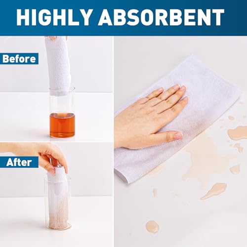 TEAWOO White Microfiber Cleaning Cloths Bulk-400 Pack, Microfiber Towels Bulk, Towels for Cars, Cleaning Rags White (12x12 inches) - color: White, size: 400 Pack