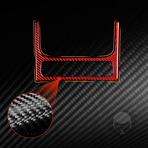 Compatible with Dodge Ram 1500/2500/3500 2013 2014 2015 2016 2017 2018 Red Real Carbon Fiber Central Lower Panel of Air Conditioning Knob Climate Control Panel Car Interior Trim Accessories - color: Red 20