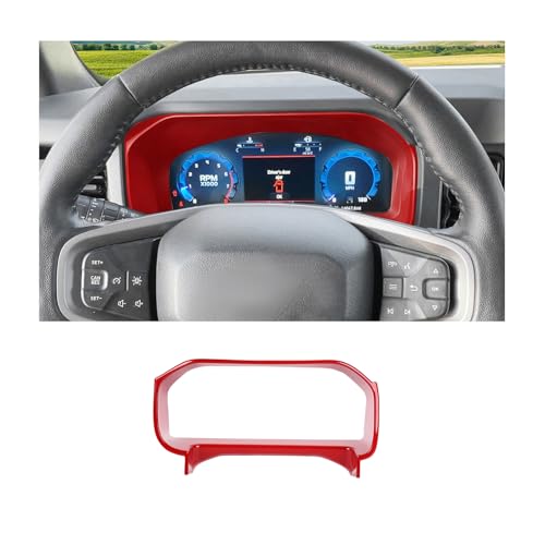RAZPOY Center Console Dashboard Dash Panel Trim Cover Compatible with 2025 2026 Ford Bronco Interior Accessories, Red (Not for Bronco Sport) - color: Red
