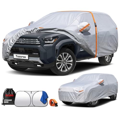 Car Cover Waterproof All-Weather,Heavy-Duty Outdoor Full Exterior Automobiles SUV(Length 191-201 inch) with Windshield Sun Shade Universal Fit Ford Explorer,Toyota Highlander,Durango etc - size: Fit Suv Jeep Length 191-201 Inch(yxl)