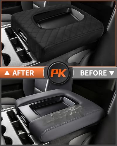 Shademax Center Console Cover for Chevy Silverado&GMC Sierra 2014-2018 Jump Seat Accessories, Armrest Cover Center Console Cushion Pad Leather Arm Rest Protectior (ONLY for Split Bench Seat Console) - size: for 2014-2018 Silverado/Sierra Jump Seat